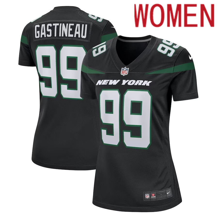 Women New York Jets 99 Mark Gastineau Nike Stealth Black Game NFL Jersey